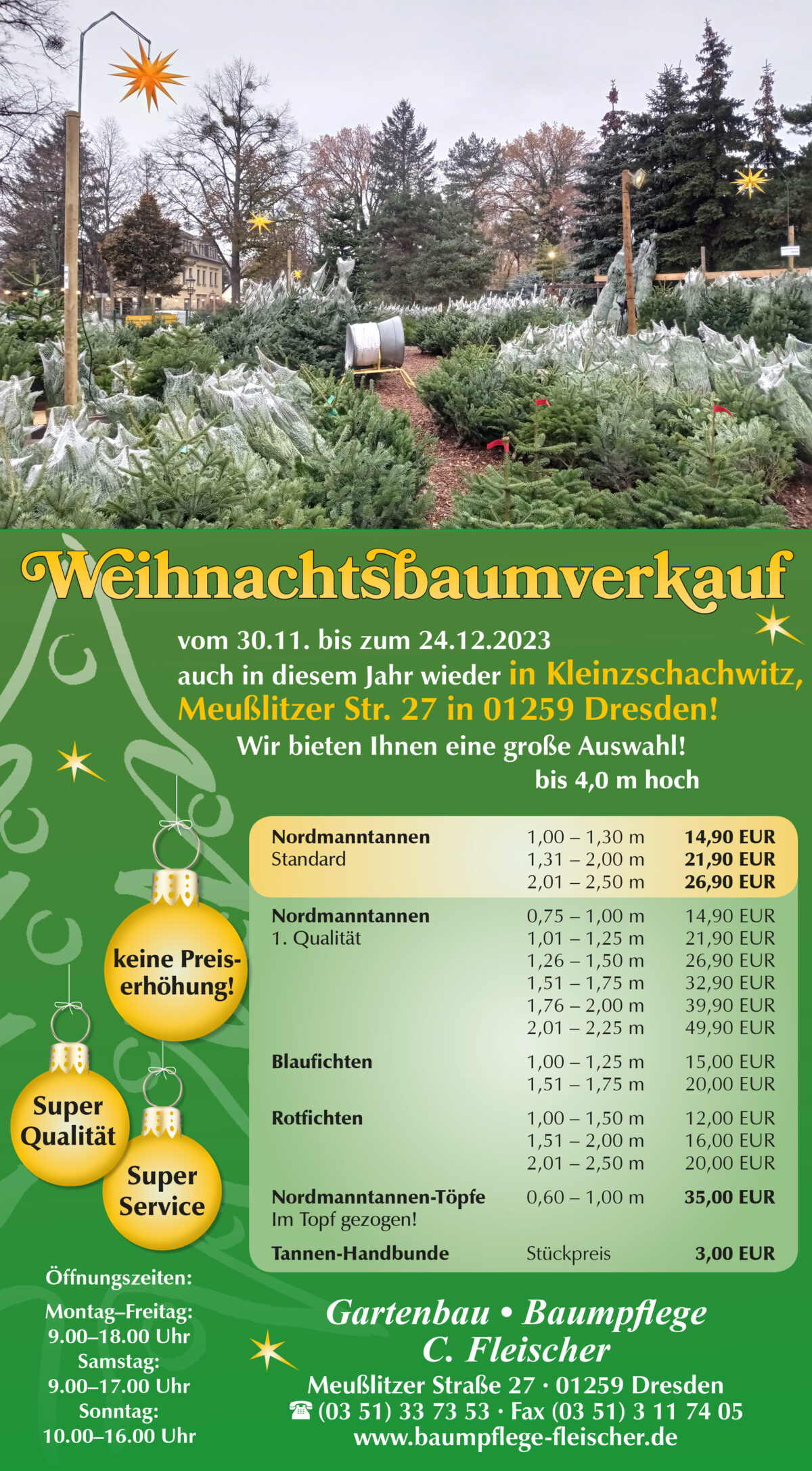 Weihnachtsbaumverkauf Bis 24. Dezember 2023 - Landschaftsbau Fleischer